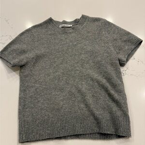 Abercrombie & Fitch Gray Short Sleeve Knit Sweater